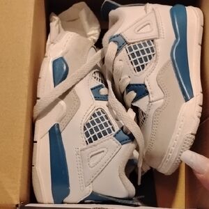 Kids Classic White and Blue Sneakers